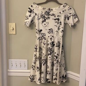 Black and white floral dress